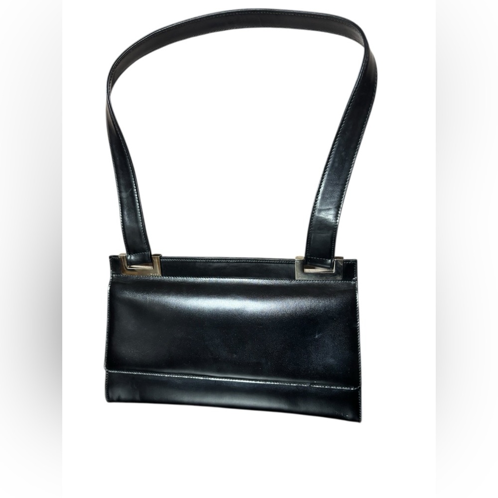 Gucci Leather Black Shoulder Bag with silver hardware